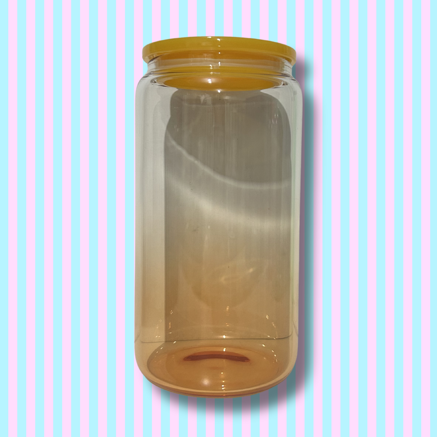 16 oz Ombré - Glass Tumbler with Coloured Lid & Straw
