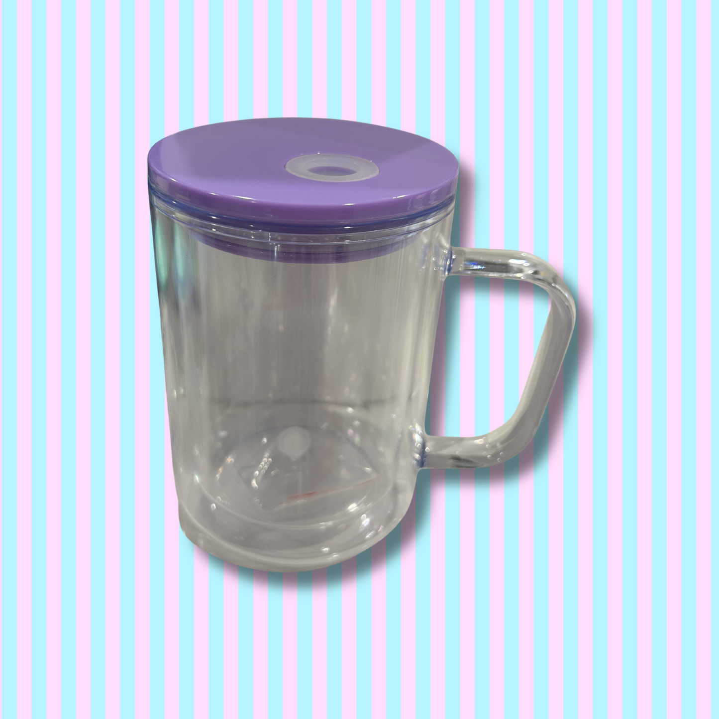 17oz - Acrylic - Mug - Snow Globe - Coloured Lid & BOBA Straw