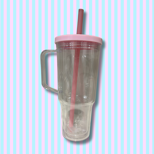 30oz Acrylic -Handle - Snow Globe