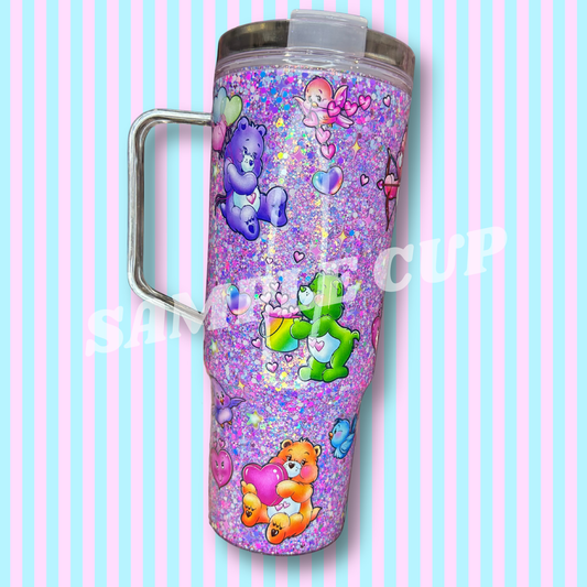 40oz Acrylic -Handle - Snow Globe