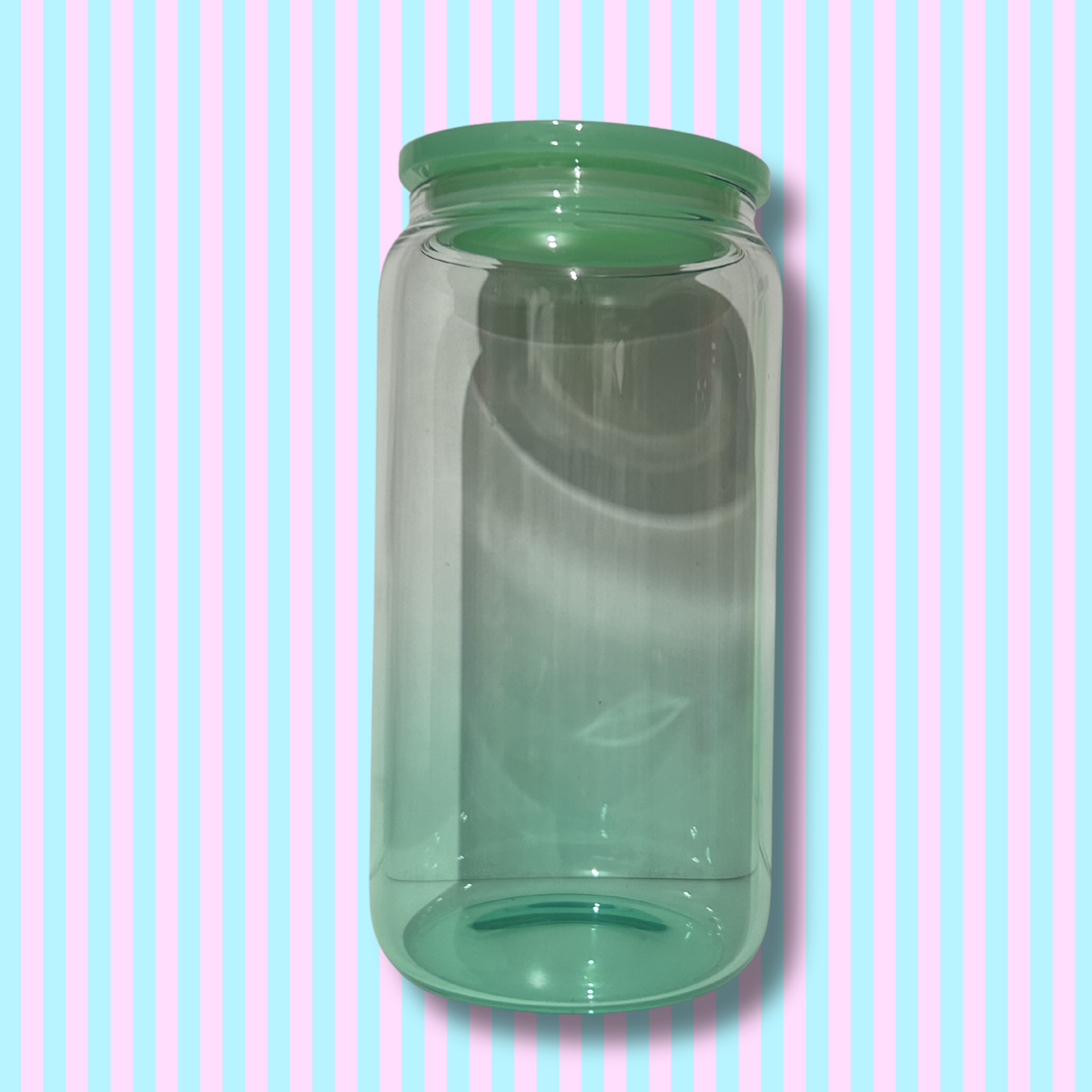 16 oz Ombré - Glass Tumbler with Coloured Lid & Straw