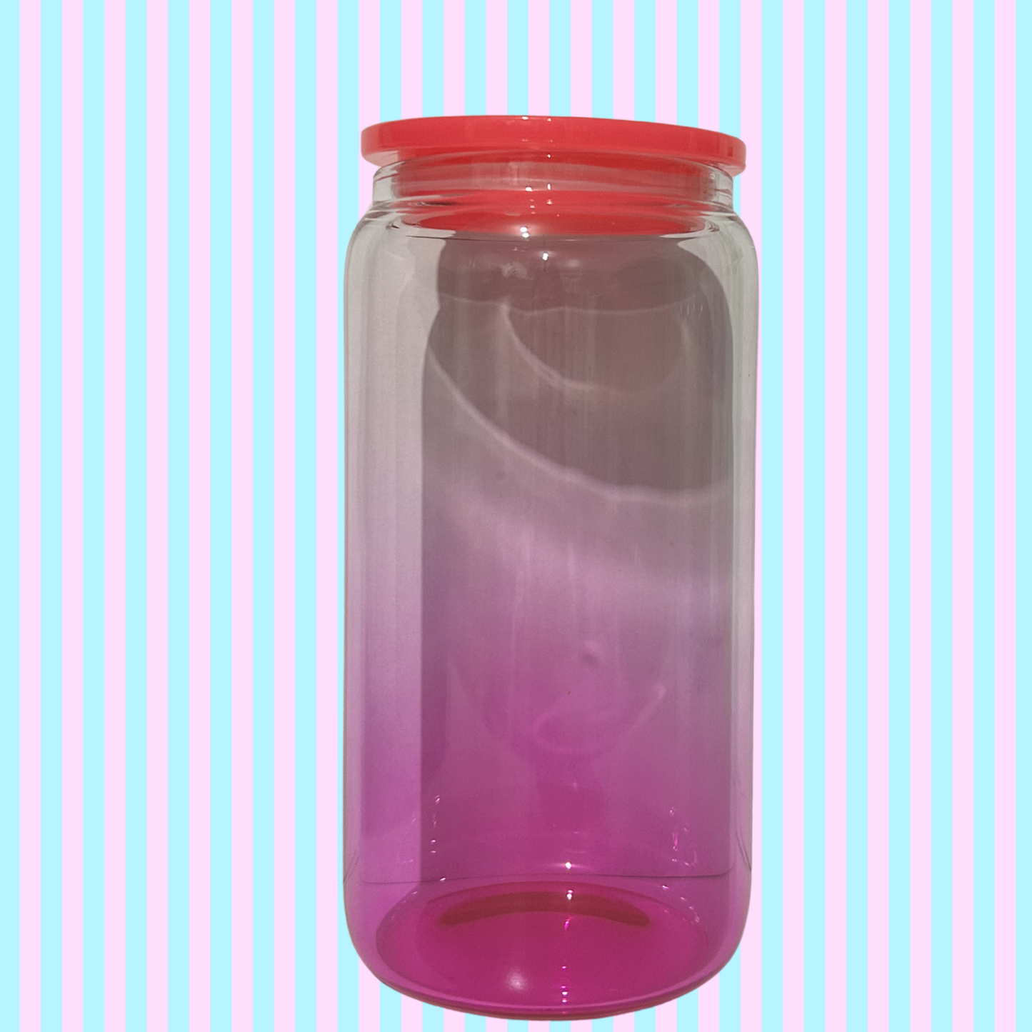 16 oz Ombré - Glass Tumbler with Coloured Lid & Straw