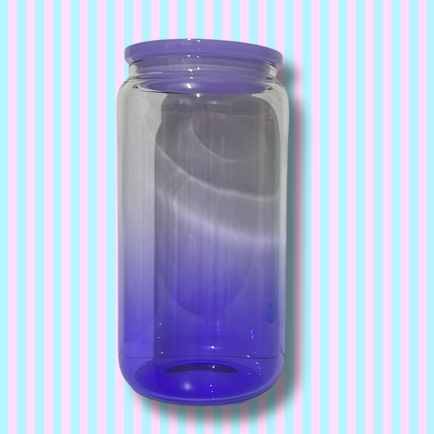 16 oz Ombré - Glass Tumbler with Coloured Lid & Straw