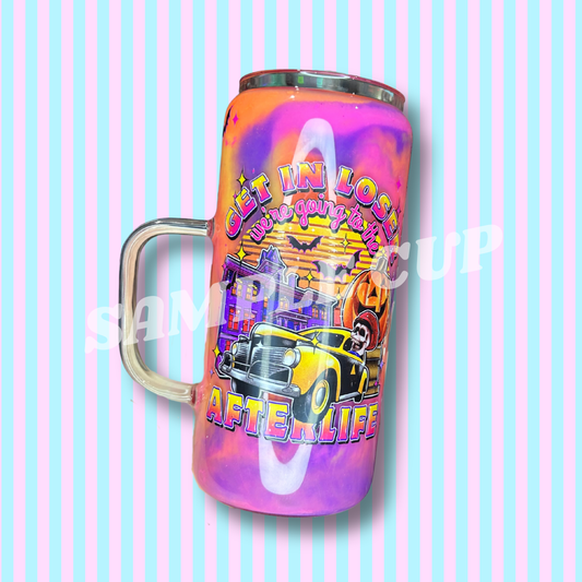 16oz Glass - Handle - Tall - Snow Globe