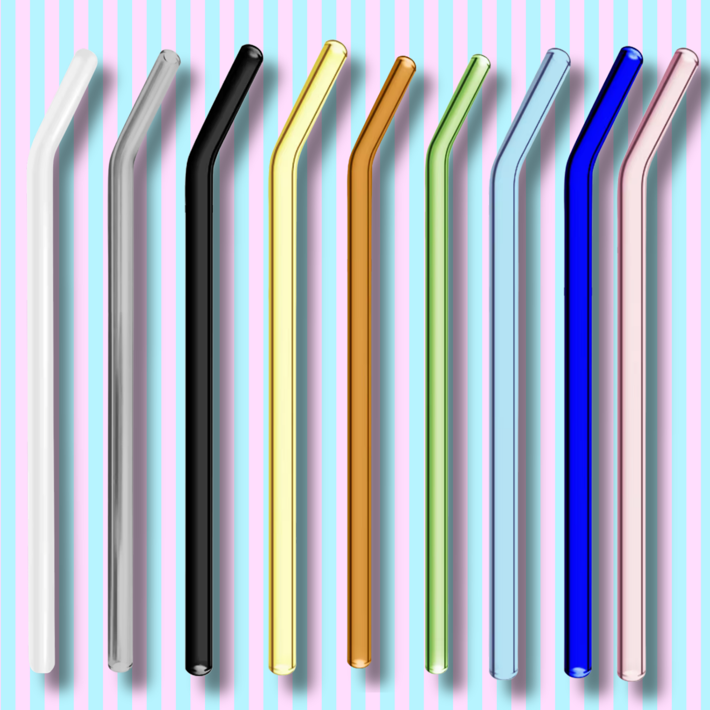 Glass Coloured Straws