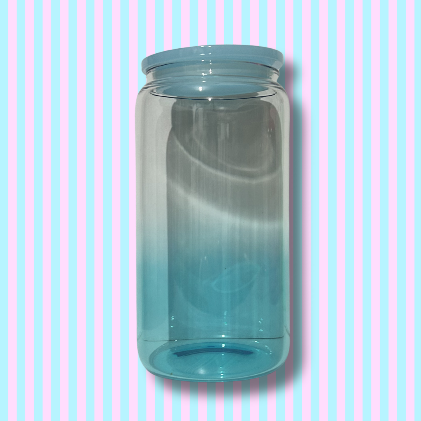 16 oz Ombré - Glass Tumbler with Coloured Lid & Straw