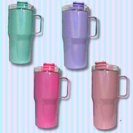 20oz Stainless Steel Shimmer - Handle Tumbler