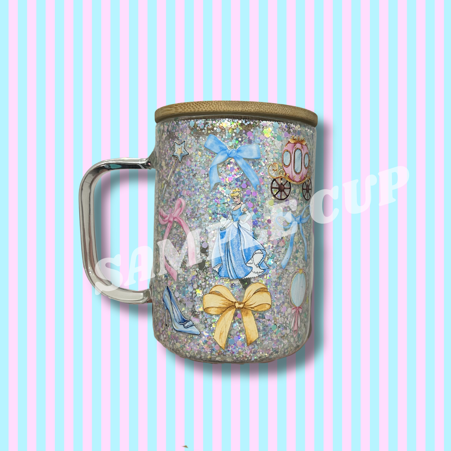 16oz Glass - Handled Mug - Snow Globe