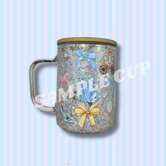 16oz Glass - Handled Mug - Snow Globe