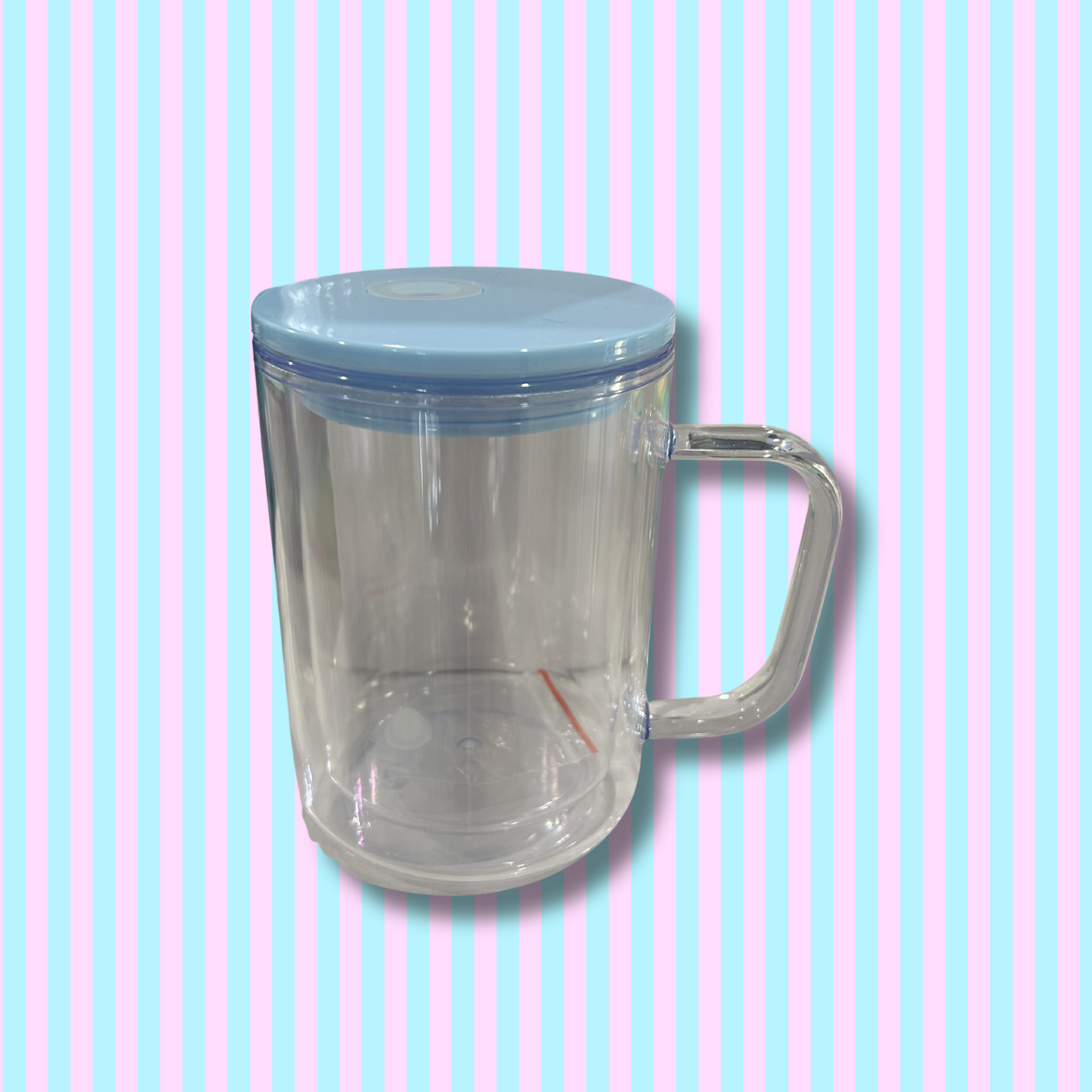 17oz - Acrylic - Mug - Snow Globe - Coloured Lid & BOBA Straw