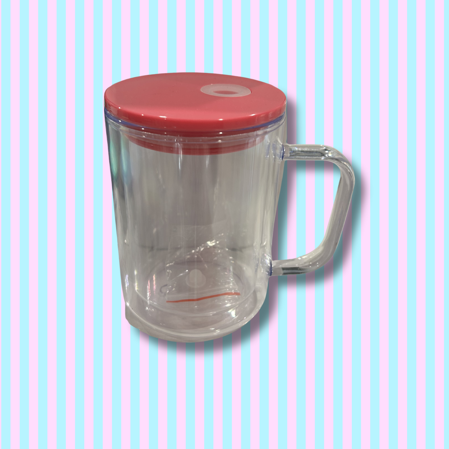 17oz - Acrylic - Mug - Snow Globe - Coloured Lid & BOBA Straw